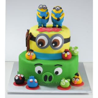 Tort cu etaj Angry birds si Minioni