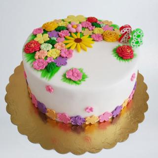 Tort cu flori de primavara