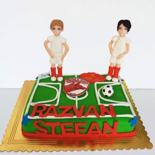 Tort cu fotbalisti Dinamo in picioare