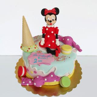 Tort cu Minnie Mouse si inghetata