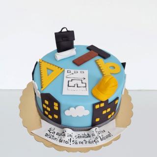 Tort cu obiecte comestibile pentru inginer