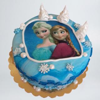 Tort cu poza Ana si Elsa