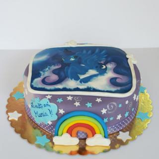 Tort cu poza Pony pe albastru
