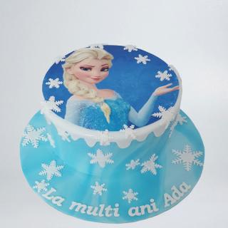 Tort cu poza si fulgi- Elsa
