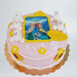Tort Frozen Fever pe roz