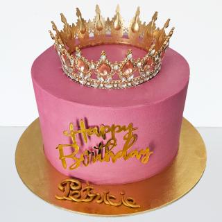 Tort in frosting coronita metal si pietre  coronita platita separat