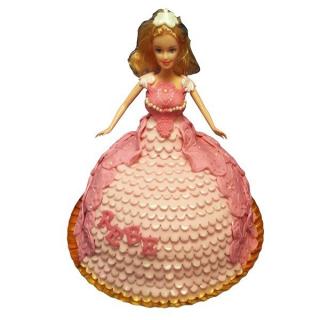 Tort papusa Barbie pe roz