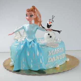 Tort printesa Elsa cu Olaf