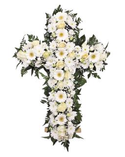 Aranjament funerar cruce alba