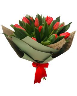 Buchet 19 lalele rosii