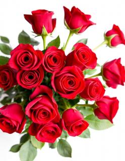 Buchet trandafiri rosii personalizat - 13 fire