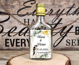 Sticla 200 ml + dop metalic Greenery