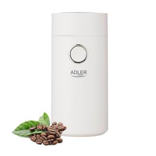 Rasnita de cafea Adler AD 4446ws, 75 g, 150 W, Alb Argintiu