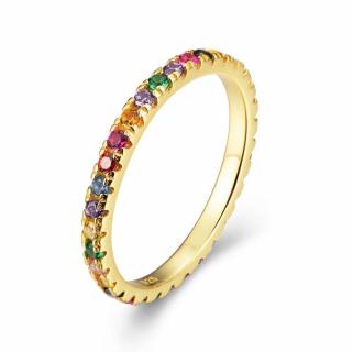 Inel tennis argint cristale colorate Eve
