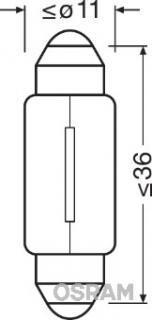 Bec 12V C5W Original Set 10 Buc Osram