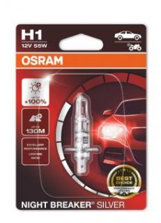 Bec 12V H1 55 W Night Breaker Silver +100% Blister 1 Buc Osram