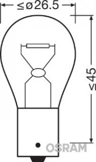 Bec 12V P21W Original Set 10 Buc Osram
