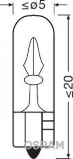 Bec 12V W2.3W Original Set 10 Buc Osram