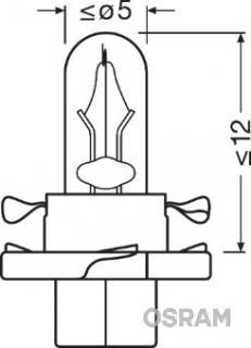 Bec Bord Bx8.4D Soclu Bej 12V 1.5W Set 10 Buc Osram