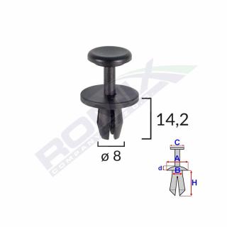 Clips Fixare Elemente Exterioare Pentru Citroen Peugeot 8X14.2Mm - Negru Set 10 Buc