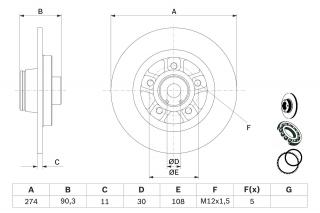 Disc frana Spate BOSCH 0986479015