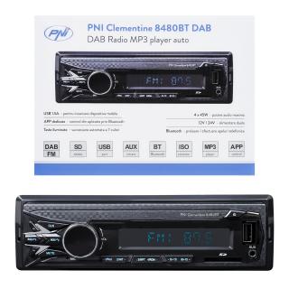 Radio Mp3 Player Auto Dab Si Rds Pni Clementine 8480Bt 4X45W, 12 24V, Cu Sd, Usb, Aux, Rca, Bluetooth Si Usb 1.5A