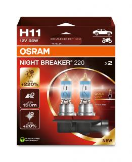 Set 2 Becuri 12V H11 55 W Night Breaker +220% Osram