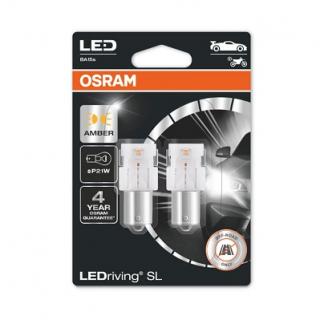 Set 2 Becuri Auxiliare Cu Led 12V (P21W) Amber Bli Osram