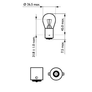 Set 2 Becuri P21W 12V Ba15S Blister Philips