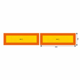 Set 2 Placute Reflectorizante Galben Rosu Fluorescent 565X196 Mm Aluminiu Rf 70.01Shico