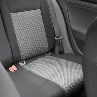 Set Huse Scaun Umbrella Pentru Dacia Sandero 2013-2020 (Bancheta Fractionata) Cu Tetiere Spate In Forma De L