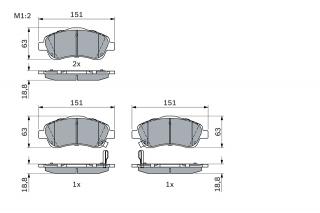 Set placute frana Fata BOSCH 0986494054