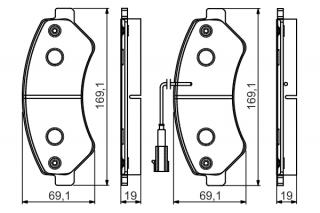 Set placute frana Fata BOSCH 0986495095