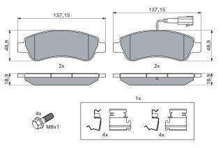 Set placute frana Spate BOSCH 0986494994