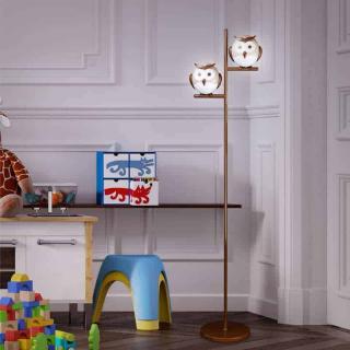 Lampadar Kelektron Owl 2F, 2xG9, alb-maro