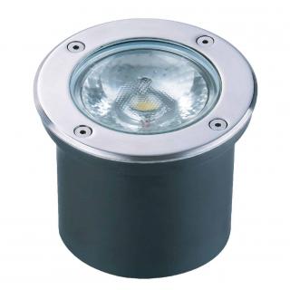 Spot fix LED incastrat Kelektron Garden, 9W, argintiu, rotund, IP66