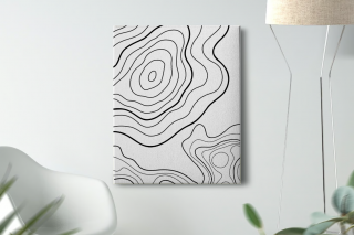 Tablou Pictura Canvas Wood Lines dimensiuni 50x50cm