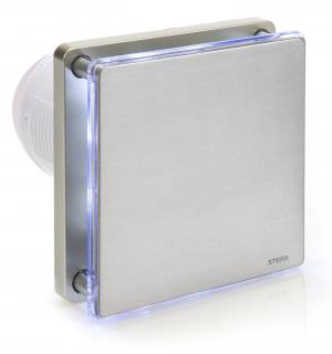 Ventilator baie Sterr, axial, 230 V, silentios, inox, LED alb, argintiu O 100