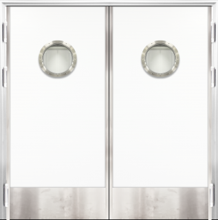 Usa dubla flip-flap restaurant bucatarie cu geam hublou - dublu batanta cu deschidere 180 grade