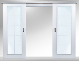 Usa glisanta dubla HDF aplicata pe perete PORTA Decor model C