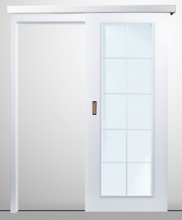Usa glisanta HDF aplicata pe perete PORTA Decor model C