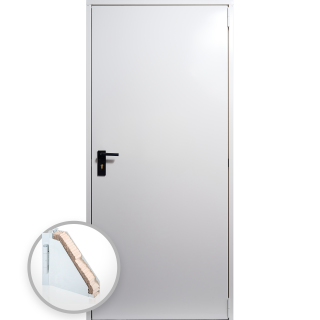 Usa metalica blat 40 mm din otel multifunctionala pentru boxa   magazie - RAL 9003 Alb - Deschidere Reversibila