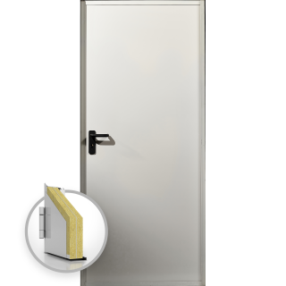 Usa metalica blat 60 mm intrare secundara RAL 1013 - Crem - Usa multifunctionala