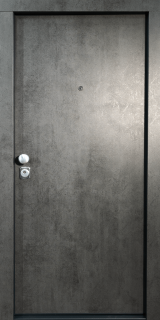 Usa metalica de intrare in apartament bicolora antiefractie RC3 - Culoare Ciment Inchis   Alb
