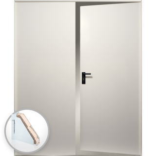 Usa metalica dubla blat 40 mm din otel multifunctionala pentru boxa RAL 9001   Alb Crem