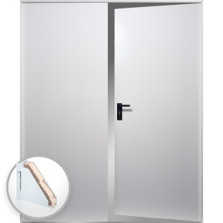 Usa metalica dubla blat 40 mm din otel multifunctionala pentru boxa RAL 9003 Crem